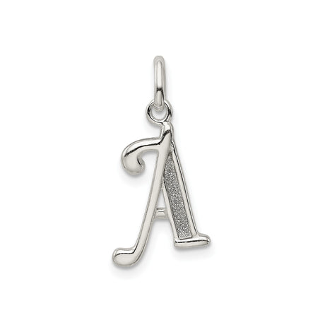 Sterling Silver Initial Pendant Charm, Script Letter A Monogram Jewelry for Women or Unisex Wear
