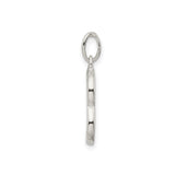 Sterling Silver Letter B Pendant Charm with Polished and Textured Design