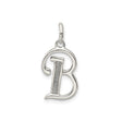 Sterling Silver Letter B Pendant Charm with Polished and Textured Design