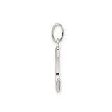 Sterling Silver Letter C Pendant with Polished Finish and Textured Detail