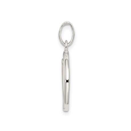 Sterling Silver Initial D Pendant with Polished and Textured Finish, Script Letter Charm Jewelry