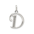 Sterling Silver Initial D Pendant with Polished and Textured Finish, Script Letter Charm Jewelry