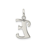 Sterling Silver Letter E Pendant with Textured Center and Polished Finish