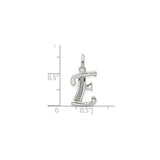Sterling Silver Letter E Pendant with Textured Center and Polished Finish