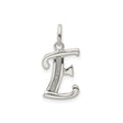 Sterling Silver Letter E Pendant with Textured Center and Polished Finish