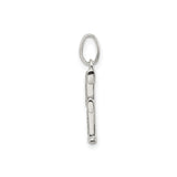Sterling Silver Initial F Pendant with Textured Center and Polished Finish