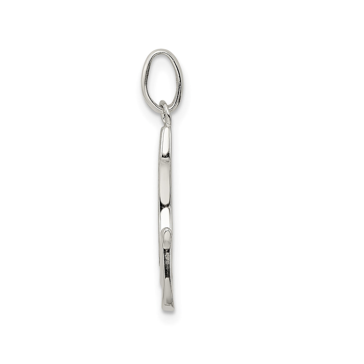 Sterling Silver Initial Pendant, Letter G Monogram Charm with Polished and Textured Finish