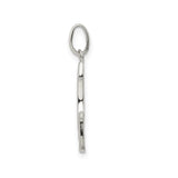 Sterling Silver Initial Pendant, Letter G Monogram Charm with Polished and Textured Finish