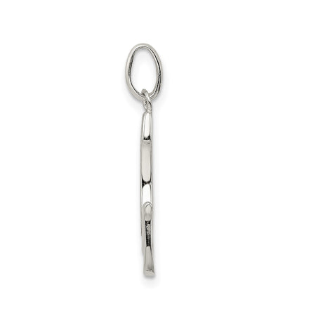 Sterling Silver Initial Pendant, Letter G Monogram Charm with Polished and Textured Finish