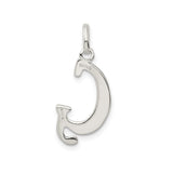 Sterling Silver Initial Pendant, Letter G Monogram Charm with Polished and Textured Finish