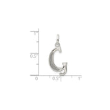 Sterling Silver Initial Pendant, Letter G Monogram Charm with Polished and Textured Finish