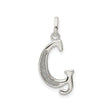 Sterling Silver Initial Pendant, Letter G Monogram Charm with Polished and Textured Finish