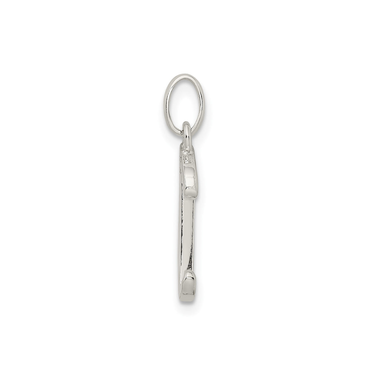 Sterling Silver Letter J Pendant Charm, Textured Initial Monogram Jewelry for Unisex Wear