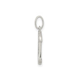 Sterling Silver Letter J Pendant Charm, Textured Initial Monogram Jewelry for Unisex Wear