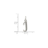 Sterling Silver Letter J Pendant Charm, Textured Initial Monogram Jewelry for Unisex Wear