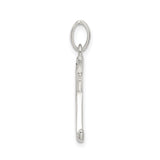 Sterling Silver Pendant with Letter K, Vertical Textured Initial Charm for Women