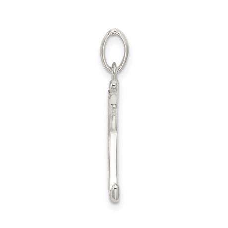 Sterling Silver Pendant with Letter K, Vertical Textured Initial Charm for Women
