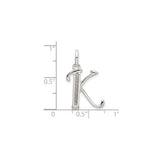 Sterling Silver Pendant with Letter K, Vertical Textured Initial Charm for Women
