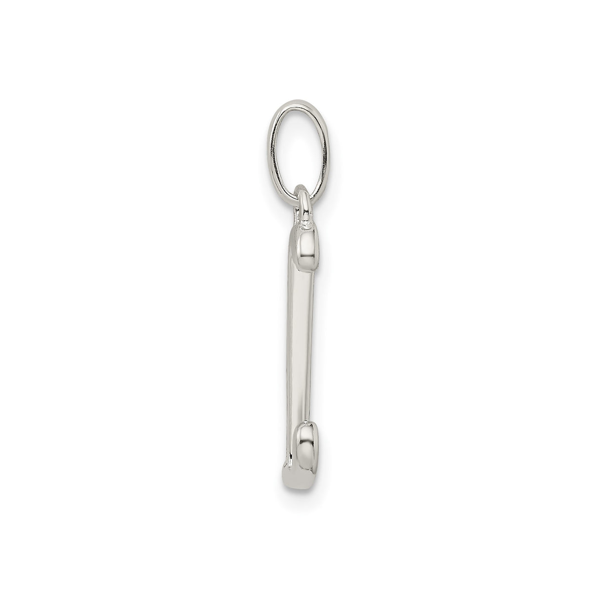Sterling Silver Letter L Pendant, Textured Alphabet Charm, Minimalist Monogram Jewelry