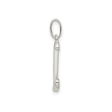 Sterling Silver Letter L Pendant, Textured Alphabet Charm, Minimalist Monogram Jewelry