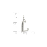 Sterling Silver Letter L Pendant, Textured Alphabet Charm, Minimalist Monogram Jewelry