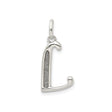 Sterling Silver Letter L Pendant, Textured Alphabet Charm, Minimalist Monogram Jewelry