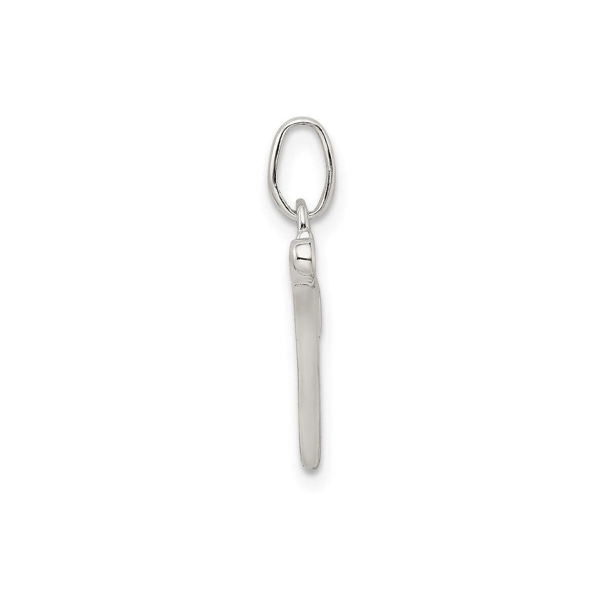 Sterling Silver Initial N Pendant with Script Letter Design and Textured Accent