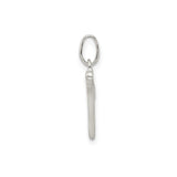 Sterling Silver Initial N Pendant with Script Letter Design and Textured Accent