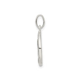 Sterling Silver Letter O Pendant Charm with Polished and Textured Finish