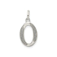 Sterling Silver Letter O Pendant Charm with Polished and Textured Finish