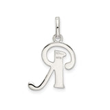 Sterling Silver Pendant, Letter R Alphabet Charm, Polished and Textured Design, Unisex Jewelry