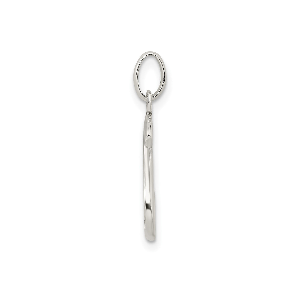 Sterling Silver Initial Pendant with Polished and Textured Finish, Letter S Charm for Women