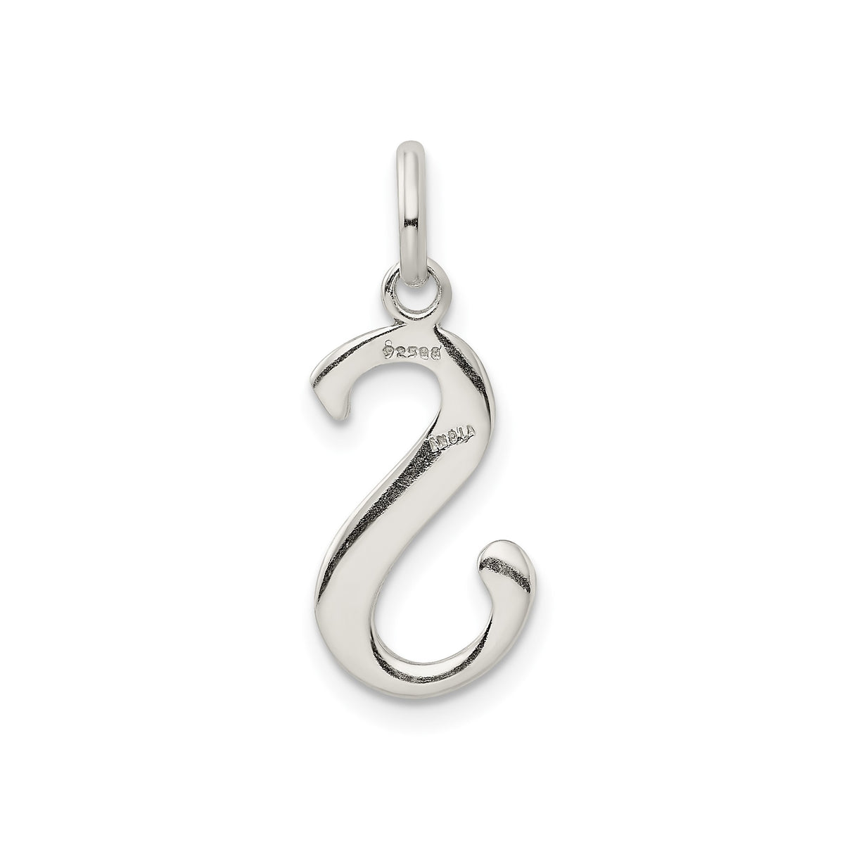 Sterling Silver Initial Pendant with Polished and Textured Finish, Letter S Charm for Women