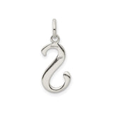 Sterling Silver Initial Pendant with Polished and Textured Finish, Letter S Charm for Women
