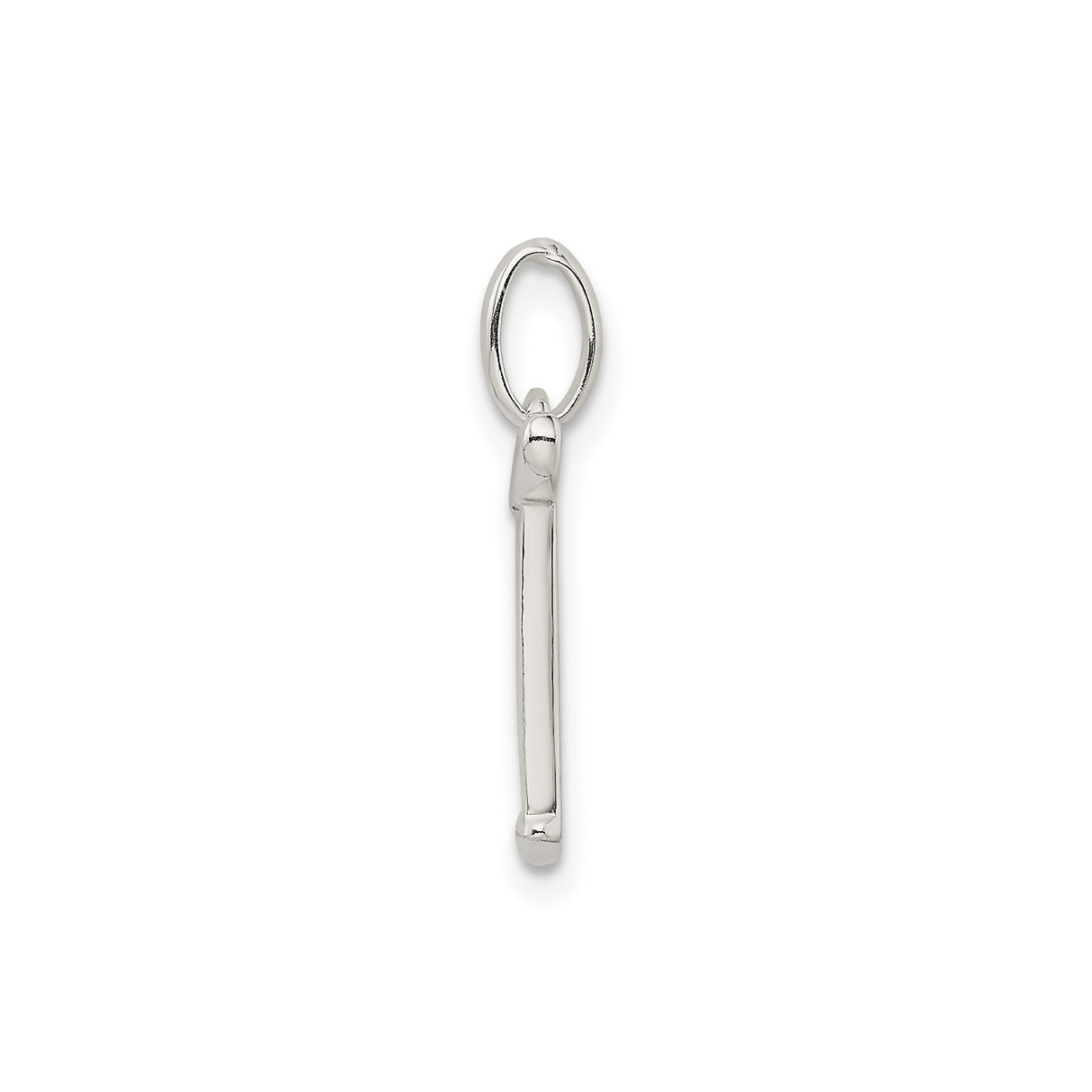 Sterling Silver Initial T Pendant Charm with Polished and Textured Finish for Women
