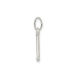 Sterling Silver Initial T Pendant Charm with Polished and Textured Finish for Women