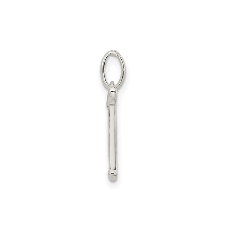 Sterling Silver Initial T Pendant Charm with Polished and Textured Finish for Women