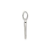 Sterling Silver Letter V Pendant Charm with Textured Accent and Polished Finish