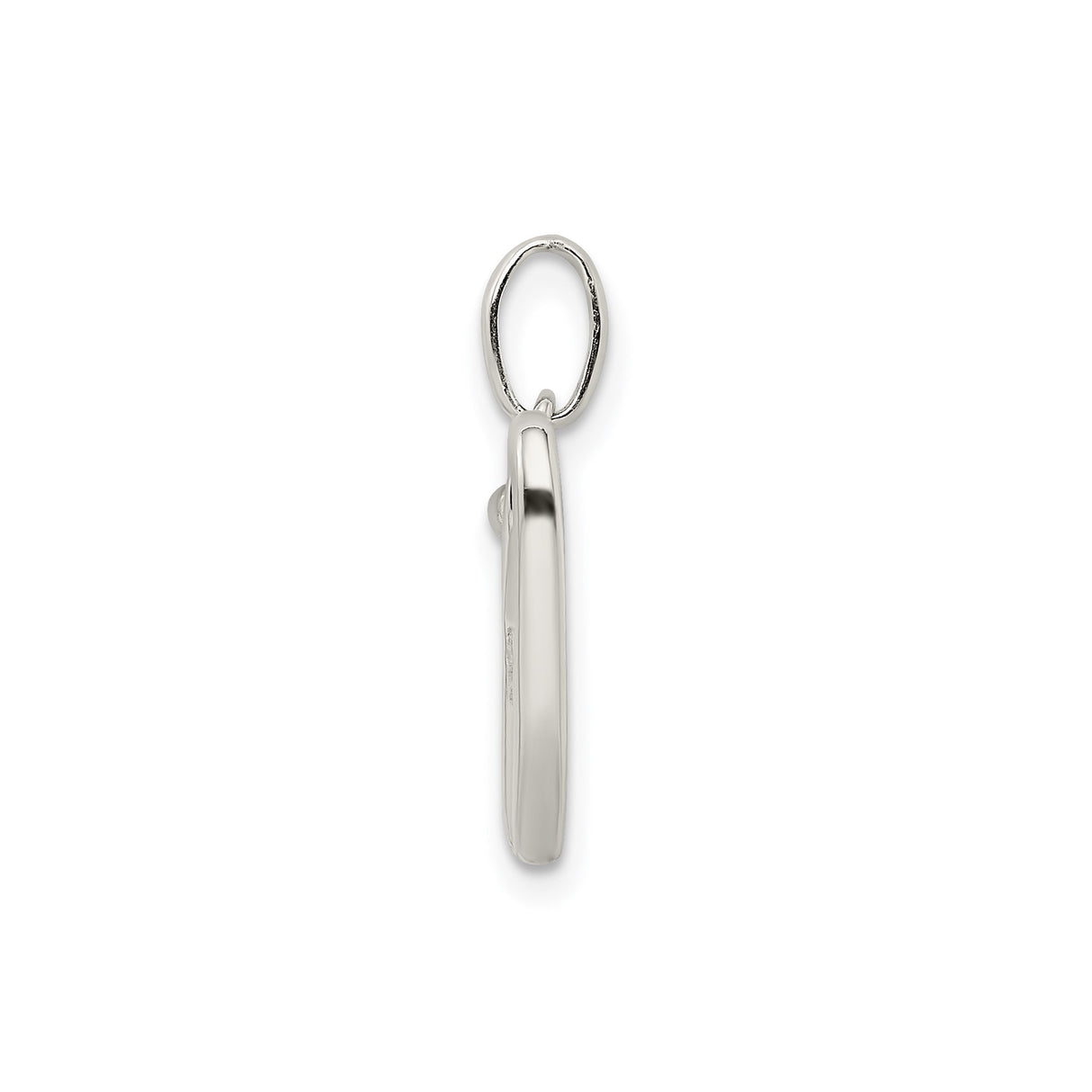 Sterling Silver Initial W Pendant with Polished and Textured Script Letter Design for Women