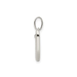 Sterling Silver Initial W Pendant with Polished and Textured Script Letter Design for Women