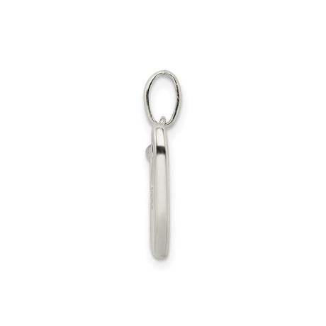 Sterling Silver Initial W Pendant with Polished and Textured Script Letter Design for Women