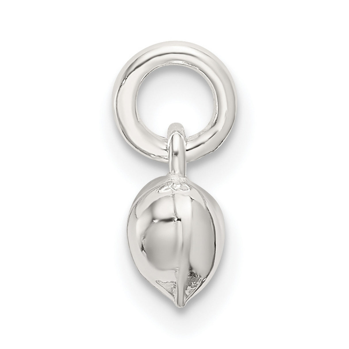Sterling Silver Heart Pendant, 3D Puffed Charm with Polished Finish, Minimalist Romantic Design