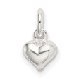 Sterling Silver Heart Pendant, 3D Puffed Charm with Polished Finish, Minimalist Romantic Design