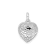 Sterling Silver Heart Pendant with Love Message and Floral Detail for Women