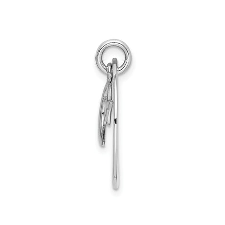 Sterling Silver Pendant with Moon and Star Design, Celestial Crescent and Romantic Message