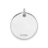 Sterling Silver Pendant with Moon and Star Design, Celestial Crescent and Romantic Message