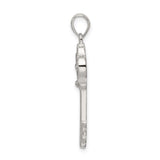 Sterling Silver Heart Key Pendant with Scroll Design, Romantic Symbolic Jewelry Charm for Women