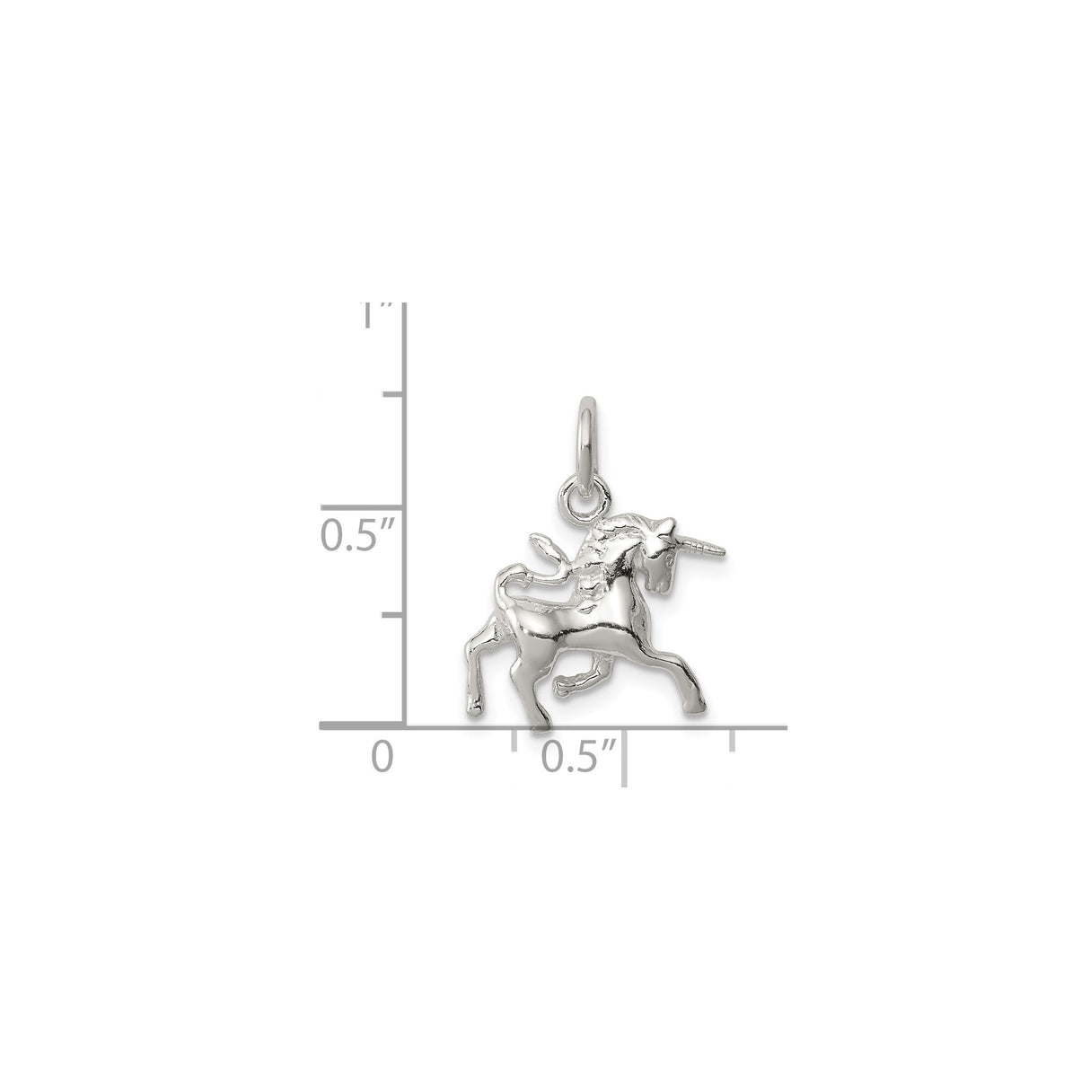 Sterling Silver Unicorn Pendant, Detailed Rearing Mystical Design for Women and Girls