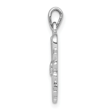 Sterling Silver Maid of Honor Pendant with Floral Accents, Bridal Charm for Women