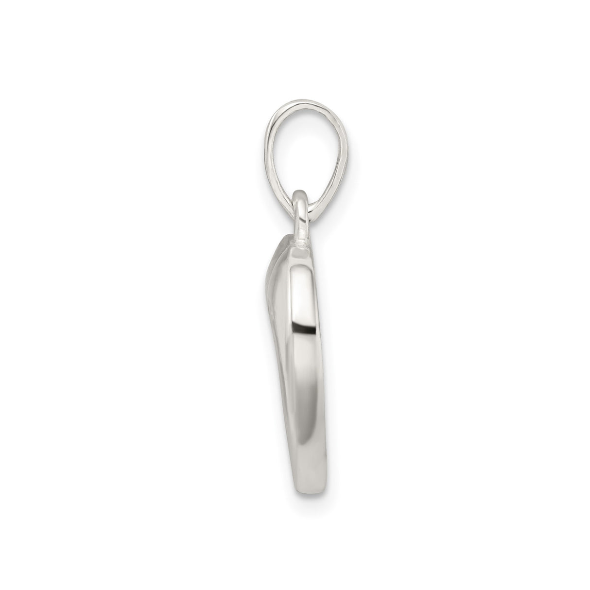 Sterling Silver Heart Pendant with Love Inscription and Small Heart Accent